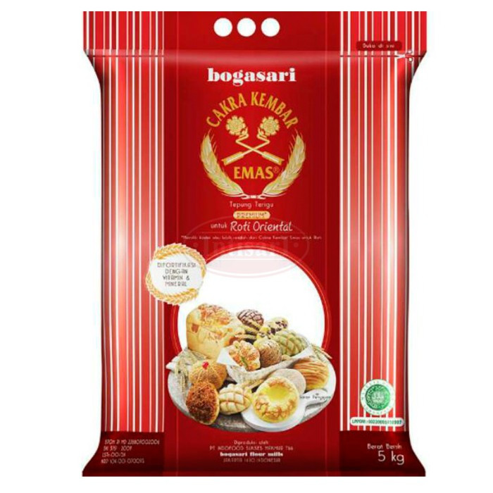 Jual Tepung Terigu Cakra Kembar Emas Untuk Roti , Pao , Oriental