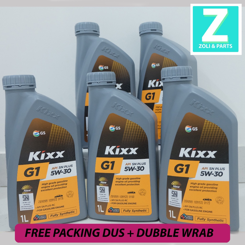 Jual KIXX G1 5W-30 API SN PLUS 4 Botol Free 1 Ukuran 1Liter | Shopee ...