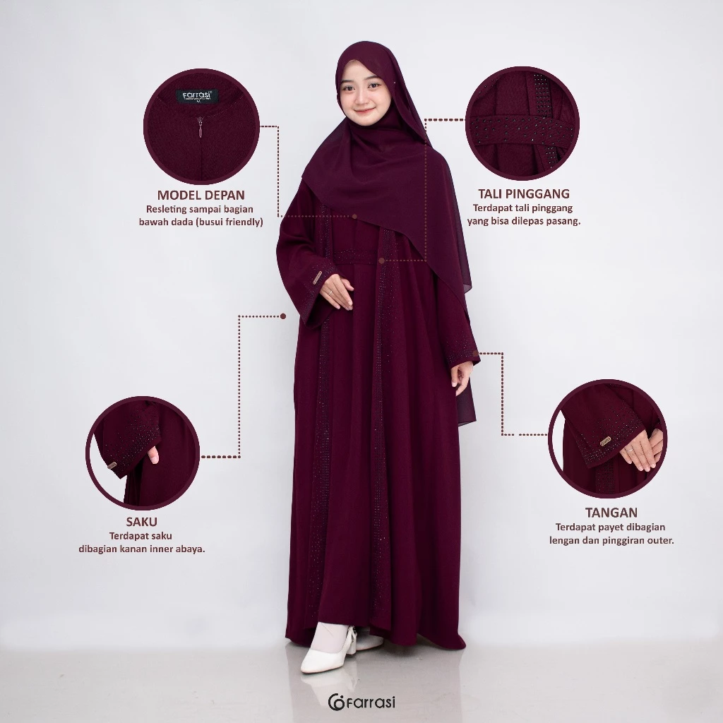 Gamis Premium Farrasi Abaya Luxury Abaya Premium potongan longgar