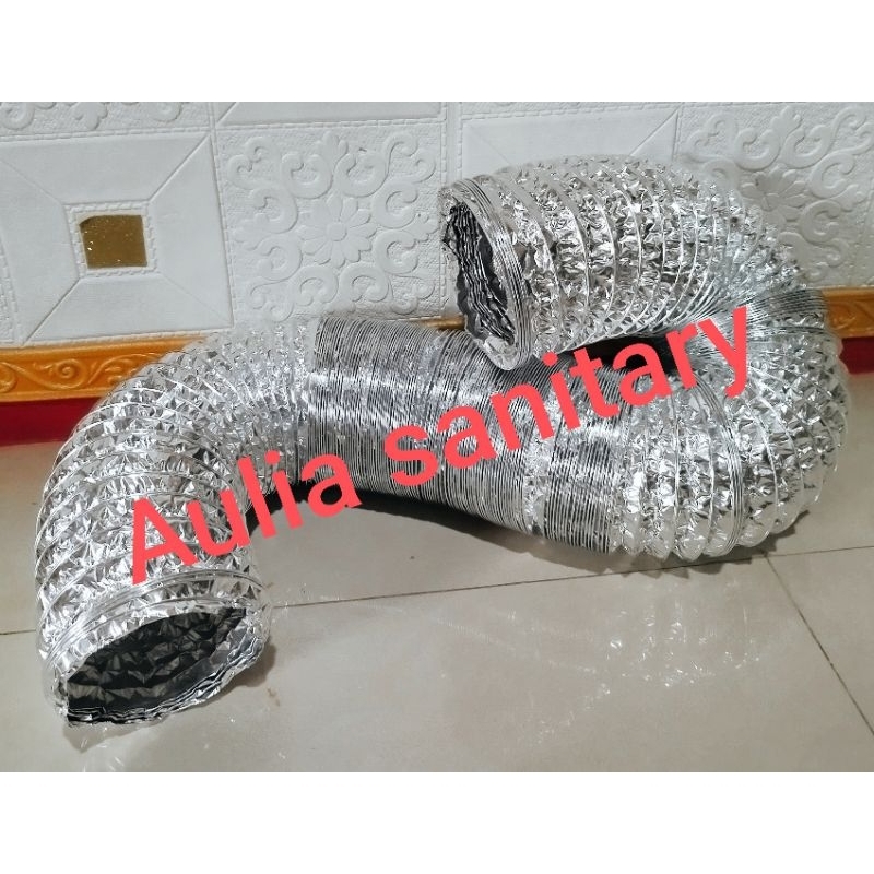 Jual pipa alumunium flexible ducting 6 inc + 2 clam / pipa pembuangan ...