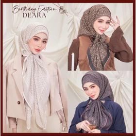Ready Stok Hijab Segi Empat Premium Deara Birthday Edition Pattern Malaysia (Spesial Lebaran)