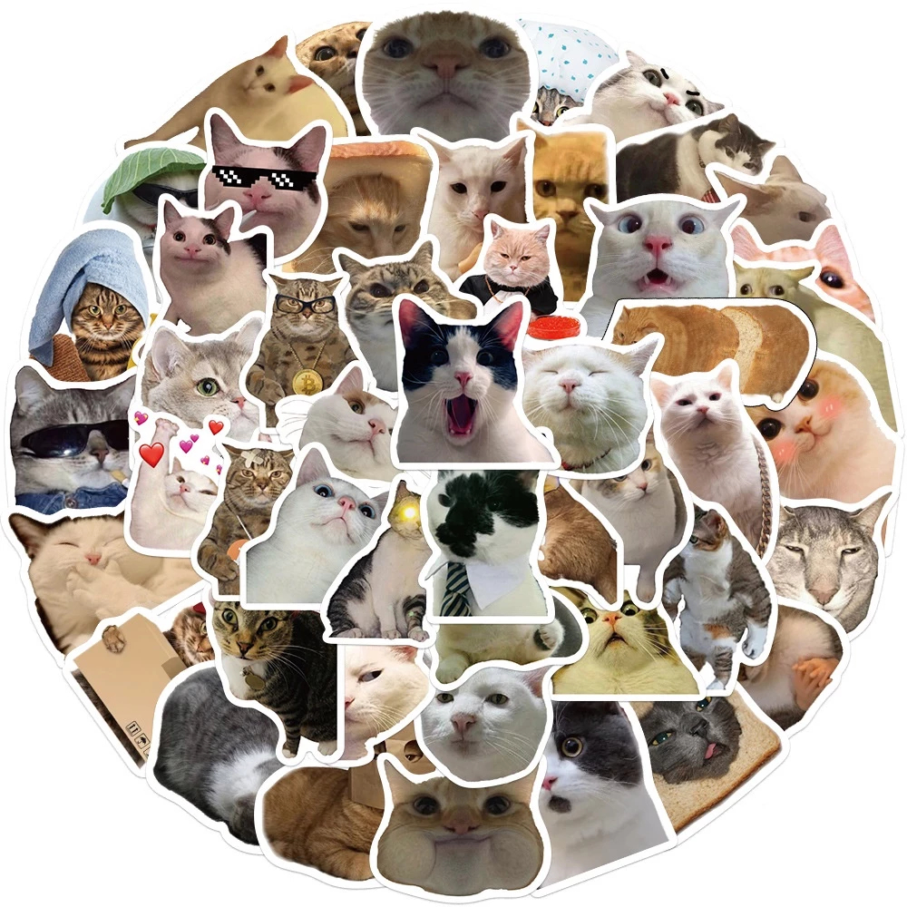 Jual 50PCS Cat Emoticons ins Cute Cat Stiker Anti Air Adhesive ...