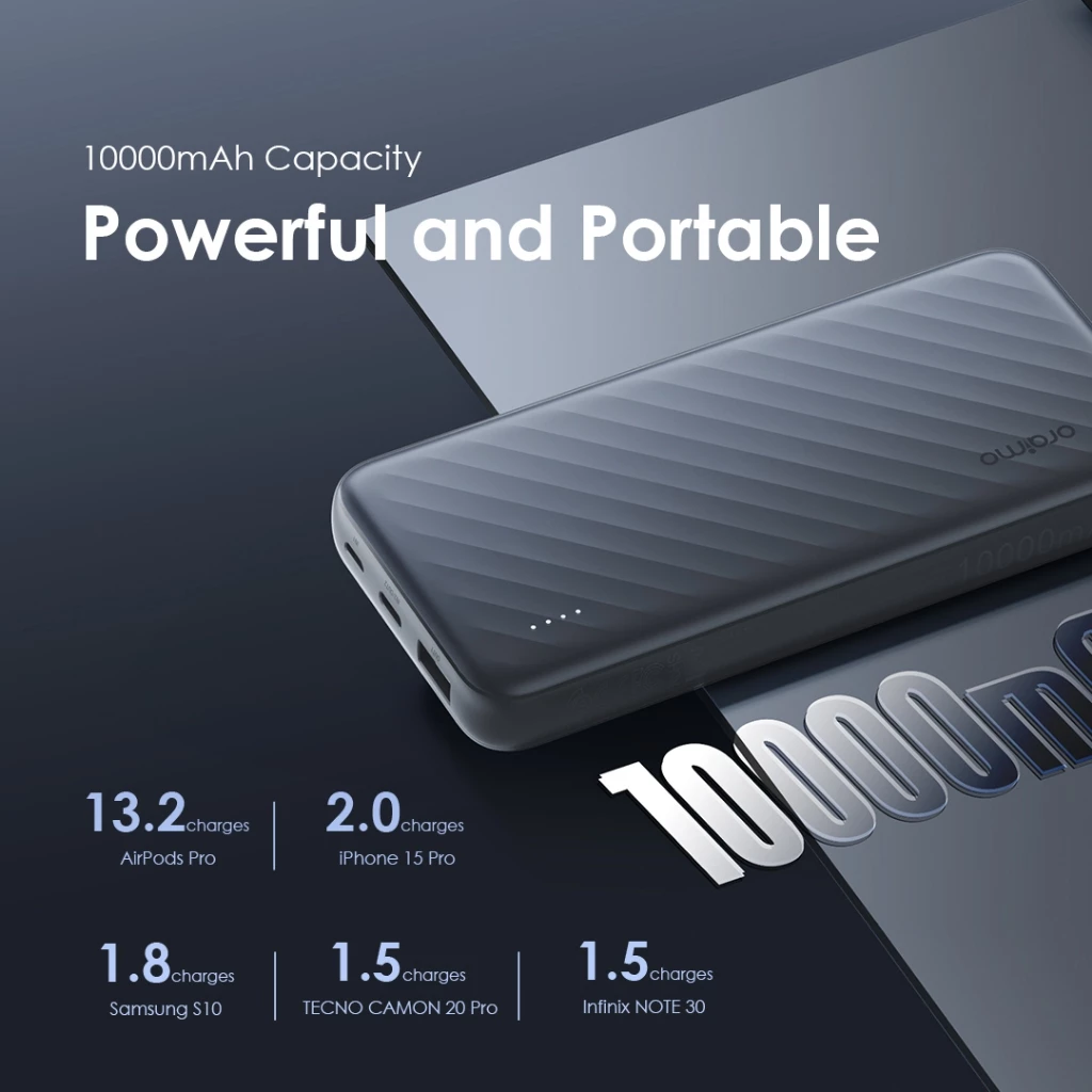 oraimo Powerbank Slice Link Pro OPB-P7101 Kapasitas Nyata 10000mAH 22.5W Pengisian Super Cepat 5 Output