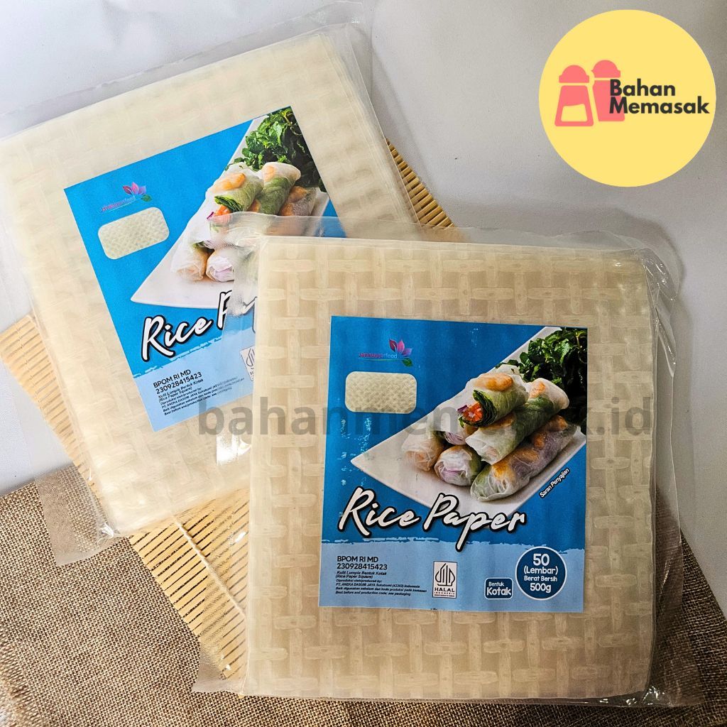 Jual Rice Paper Roll Kulit Lumpia Halal bentuk Kotak isi 50 lembar ...
