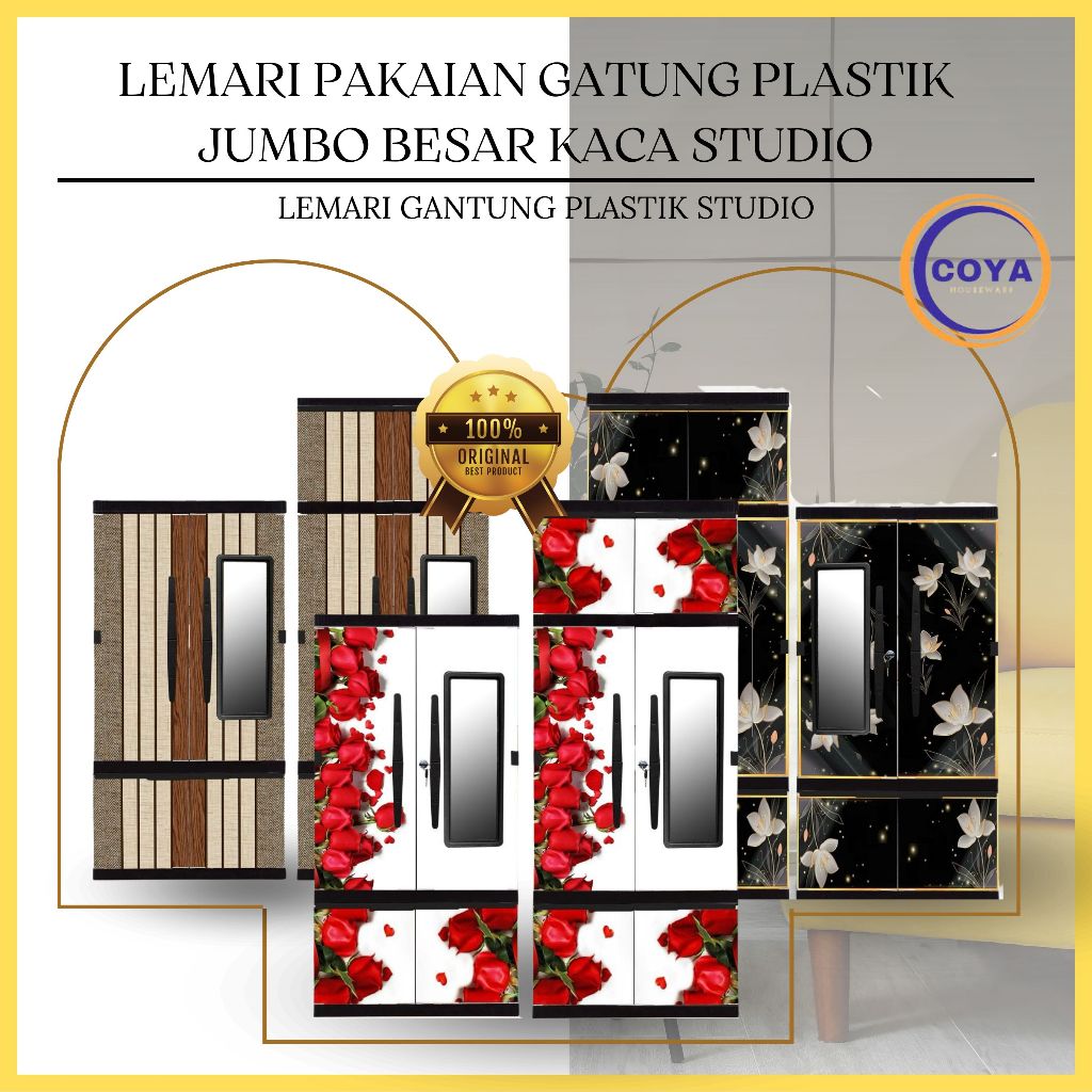 Jual Lemari Kaca Gantung Plastik Studio Lemari Gantung Estetik