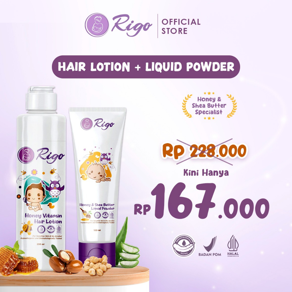Jual Rigo Bundling Hair Lotion 200ml+Liquid Powder 100ml | Shopee Indonesia