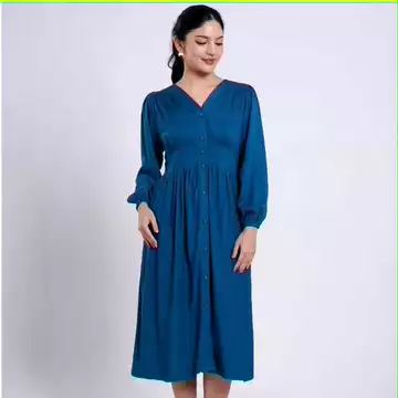 Jollie Dress Full Kancing Long Sleeves Casual Dress
