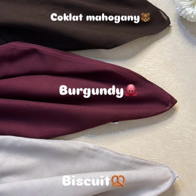 Hijab Segi Empat Paris Jadul Varisha /redrose / tanpa label Jilbab Warna Terlaris Kekinian Soft Colour by sukostyle