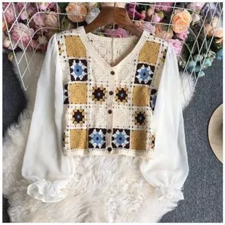 Puffy Blouse Korea Crop Blouse Import Premium BISA