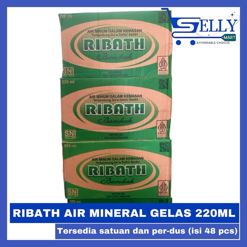 Jual RIBATH AIR MINERAL GELAS 220ML ISI 48 PCS (SATUAN DAN DUS ...