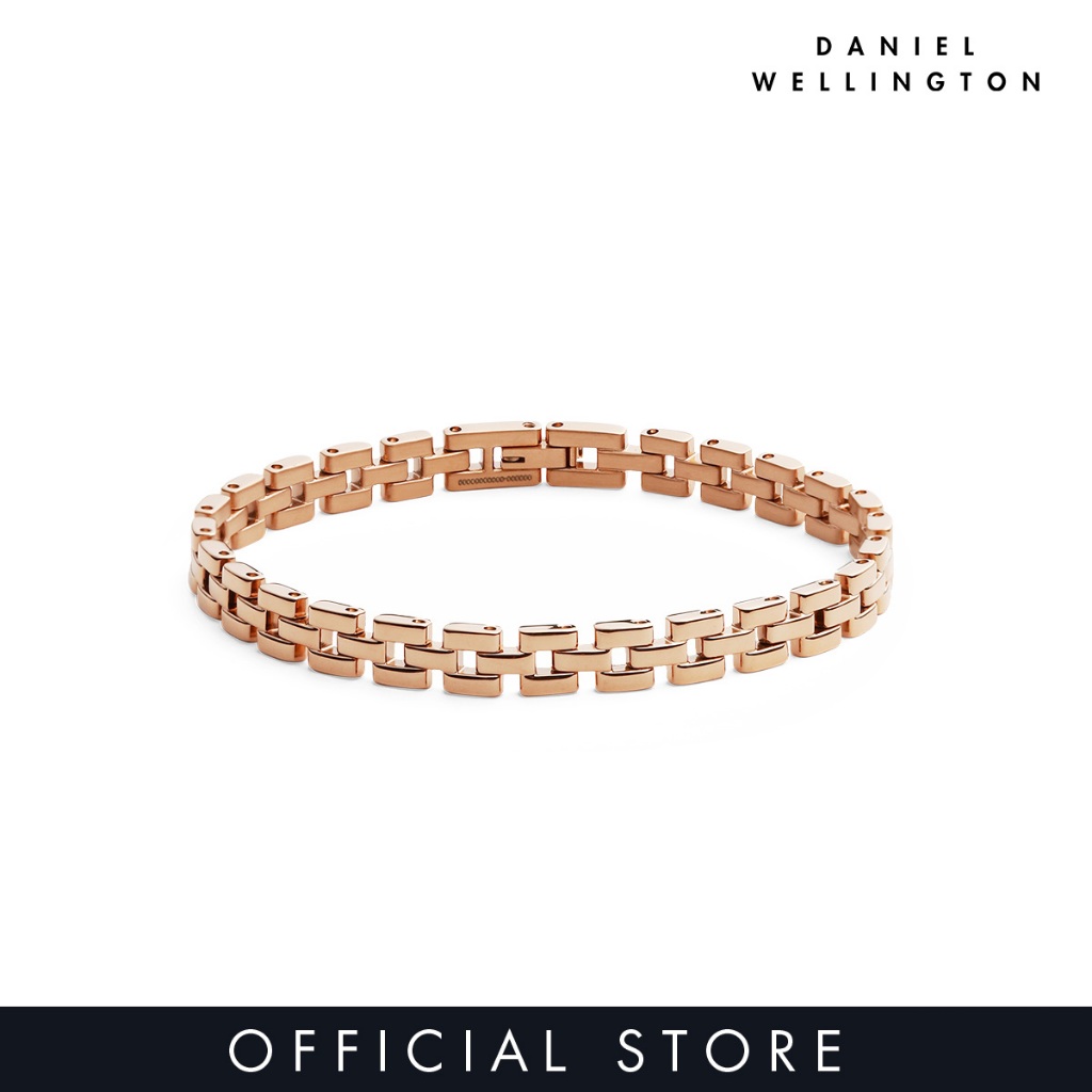 Daniel Wellington Bracciale Crystal Link 165 In Acciaio 316L Con Placcatura PVD Oro Rosa E Zirconi - Gioiello Elegante Donna