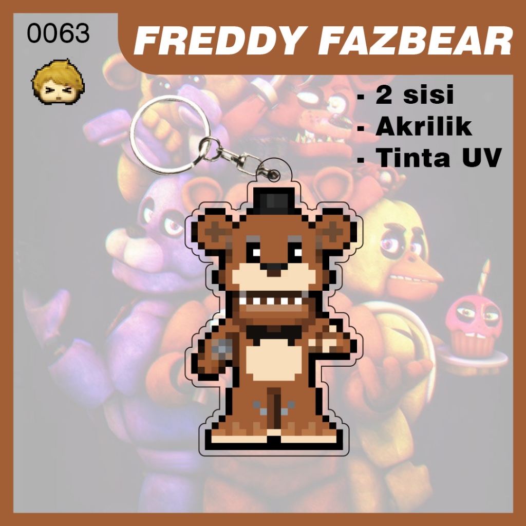 Jual Gantungan Kunci Akrilik, Keychain Pixel Five Nights at Freddy's ...