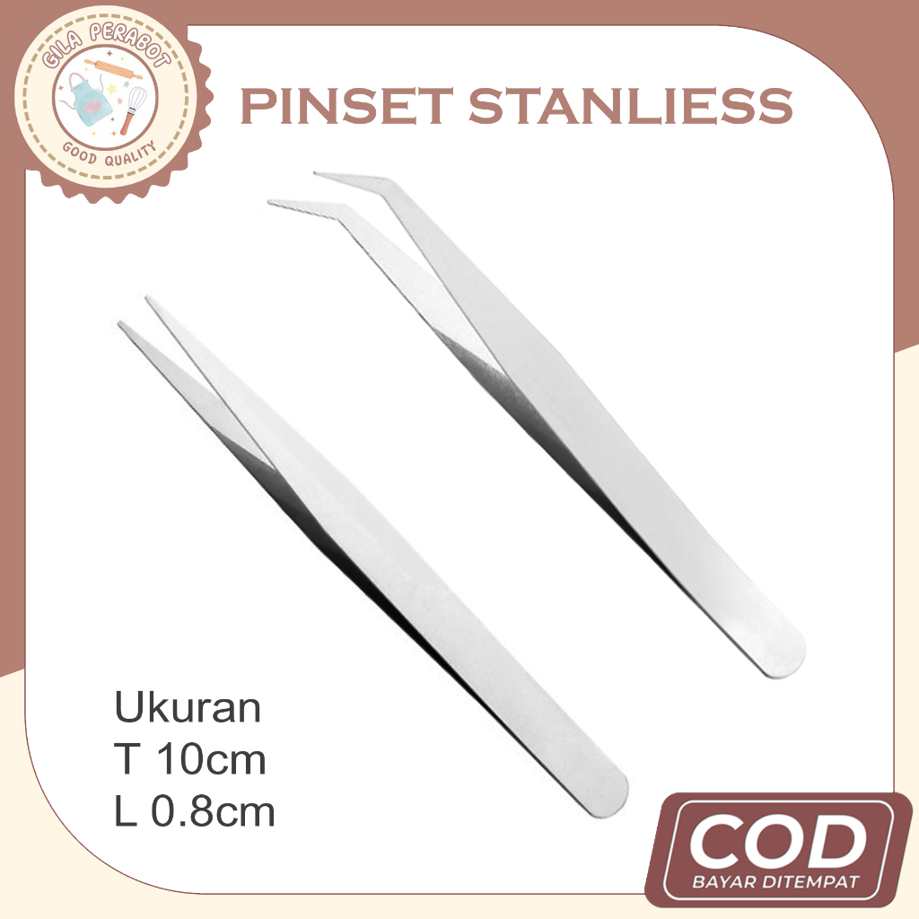 Jual Pinset Stainless Steel Pinset Bengkok Siku Pinset Benang Stainless ...