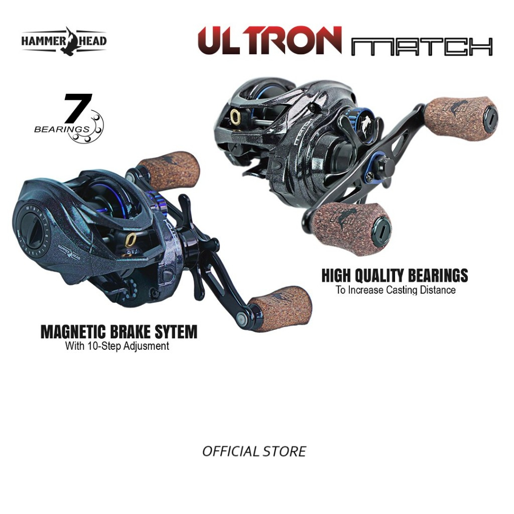 Jual HAMMER HEAD Reel Pancing Baitcasting ULTRON MATCH 58-L 7+1BB Low ...