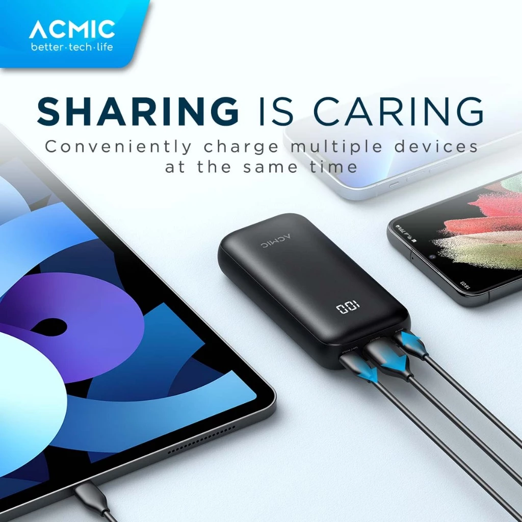 ACMIC DIGIBANK-10 Super Mini Size Smart Power Bank 10000mAh BLACK