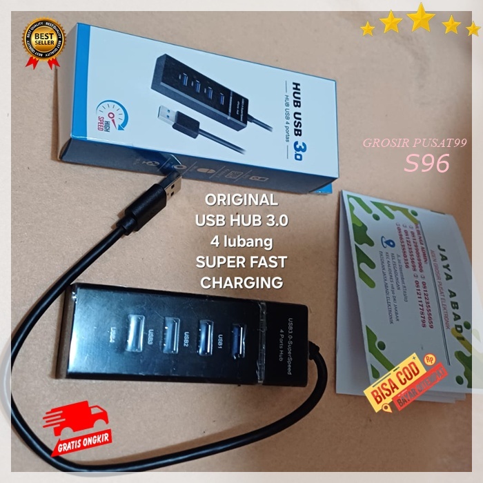 Jual ORIGINAL HIGH SPEED DATA 4 PORT USB 3.0 HUB KOMPUTER PC LUBANG ...