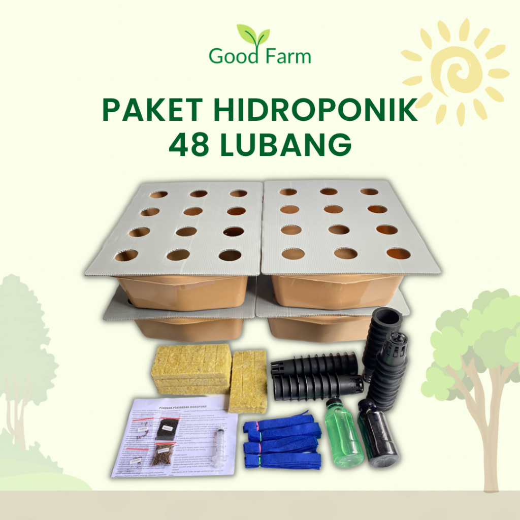 GoodFarm - Paket Hidroponik Lengkap 48 Lubang 4 Bak