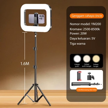 【READY】Ring Light 1.6M 2.1M Tripod RGB Lampu Pengisi 2500K 8500K For Vloger Make Up Live