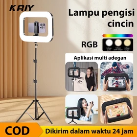 【READY】Ring Light 1.6M 2.1M Tripod RGB Lampu Pengisi 2500K 8500K For Vloger Make Up Live