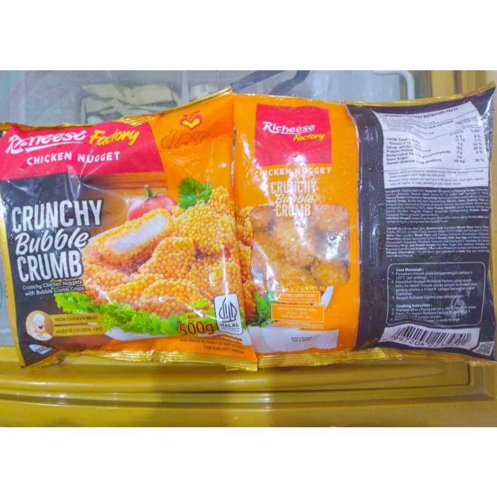 Jual Richese Factory Chicken Nugget Crunchy Bubble Crumb Halal 500g ...