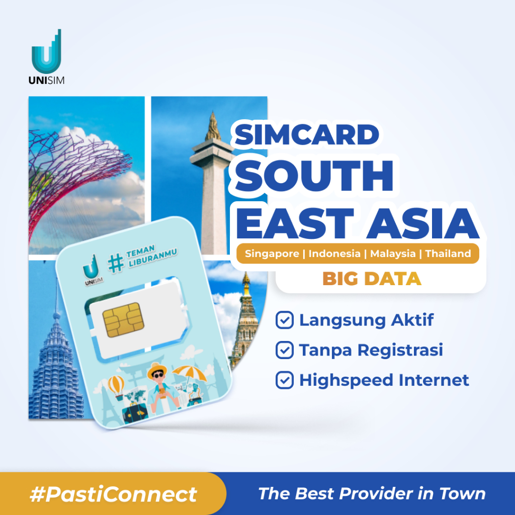 Jual Unisim Travel Simcard Singapore Malaysia Thailand Indonesia || Sim ...