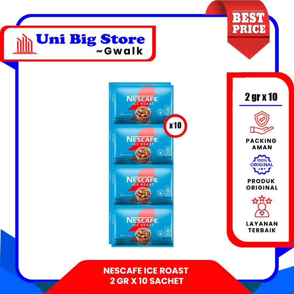 Jual KOPI NESCAFE ICE ROAST AMERICANO RENTENG - (2 gr x 10 pcs ...