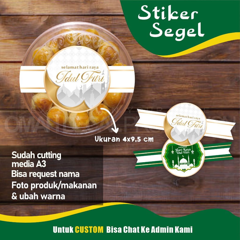 Jual Stiker Toples Kue Hari Raya Lebaran Idul Fitri Hampers Cetak ...