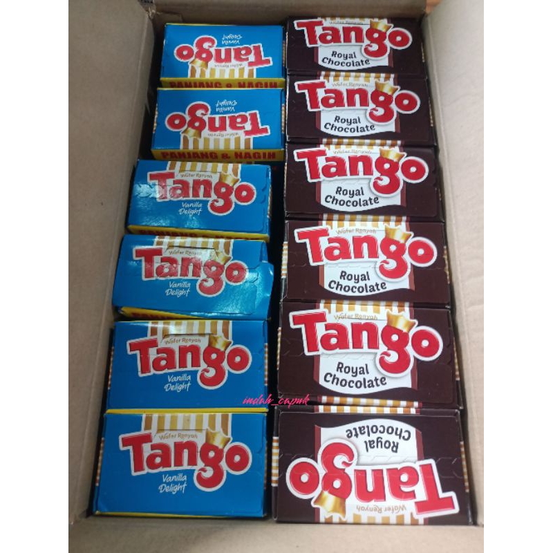 Jual Wafer Tango 5g Rasa Coklat dan Vanila, 1 Bok Isi 20 bks | Shopee ...