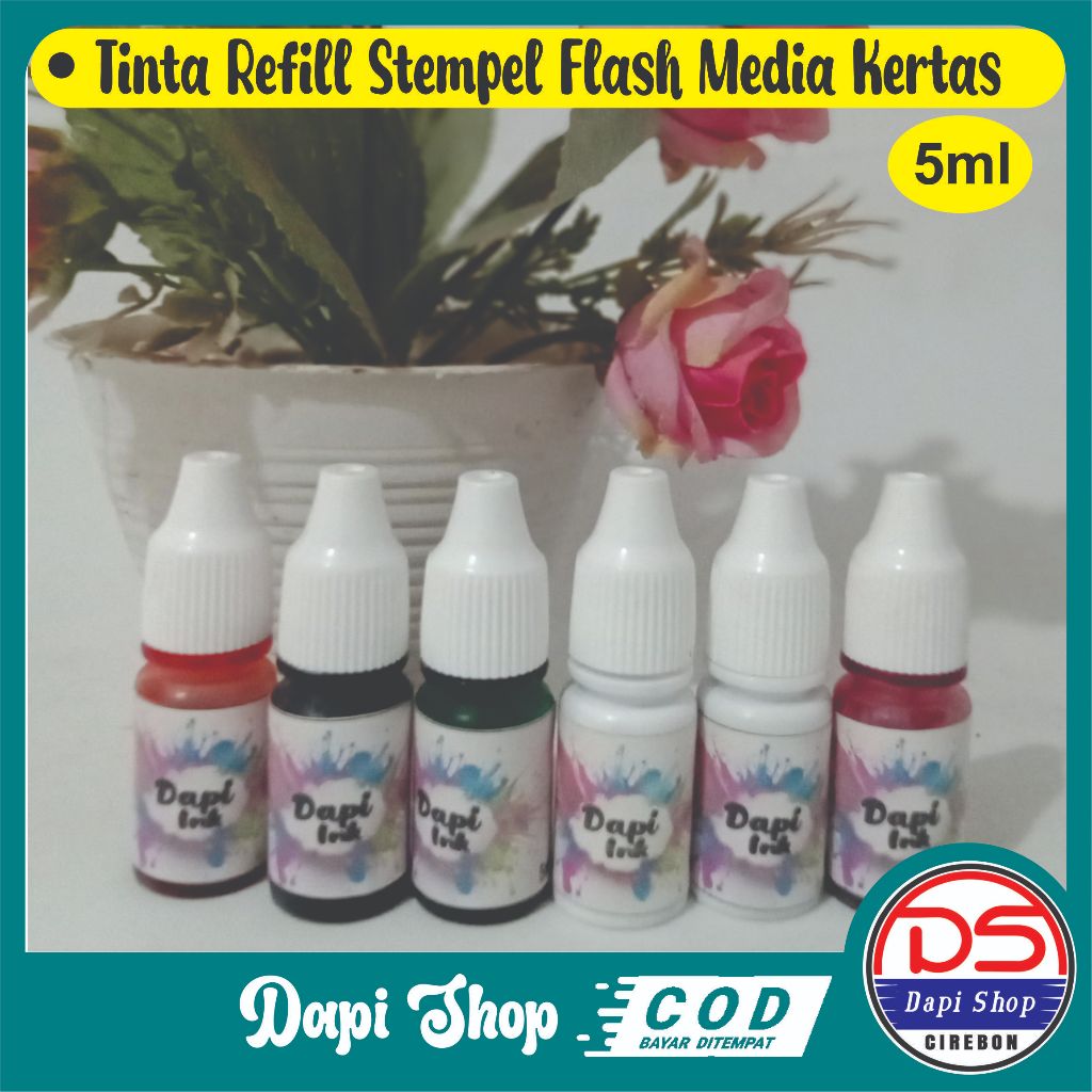 Jual TINTA FLASH REFILL MEDIA KERTAS INK STEMPEL MERAH HITAM ORANGE ...