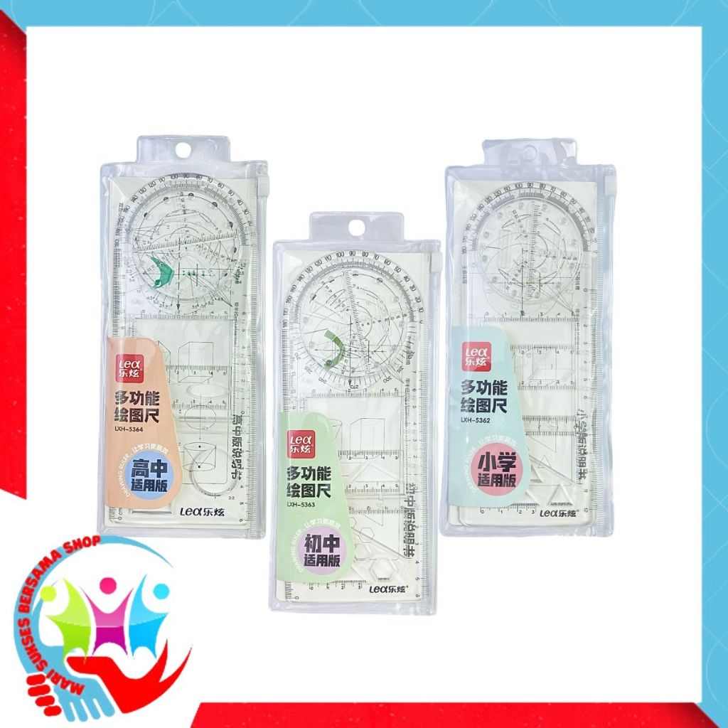 Jual MSBS Penggaris Busur Derajat Rotary Multifungsi Penggaris Geometri ...