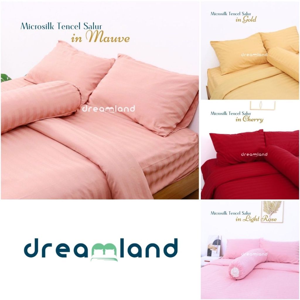 Jual DREAMLAND SPREI SET BEDCOVER MICROSILK COLLAGEN FABRIC SALUR ...