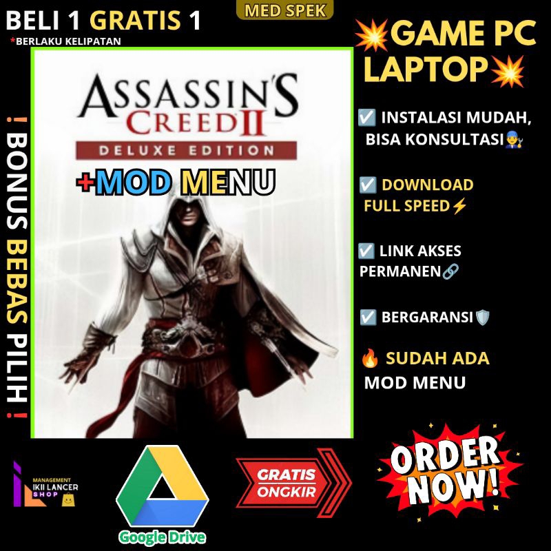 Jual Assassin's Creed II Deluxe Edition - PC LAPTOP GAMES - CARA ...