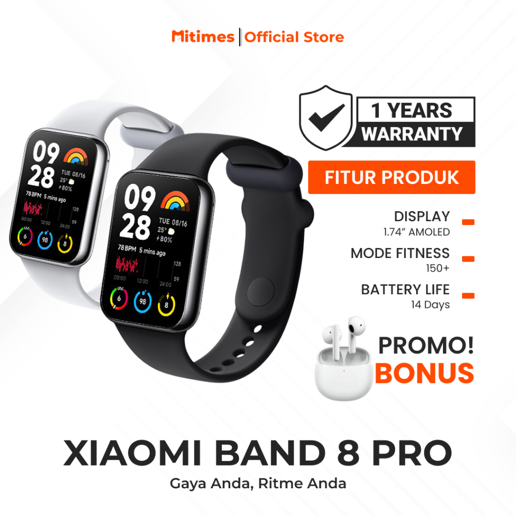 Xiaomi Smart Band Pro inch Amoled 150+ Mode Olahraga Tahan Air  5ATM Baterai Tahan 14 Hari