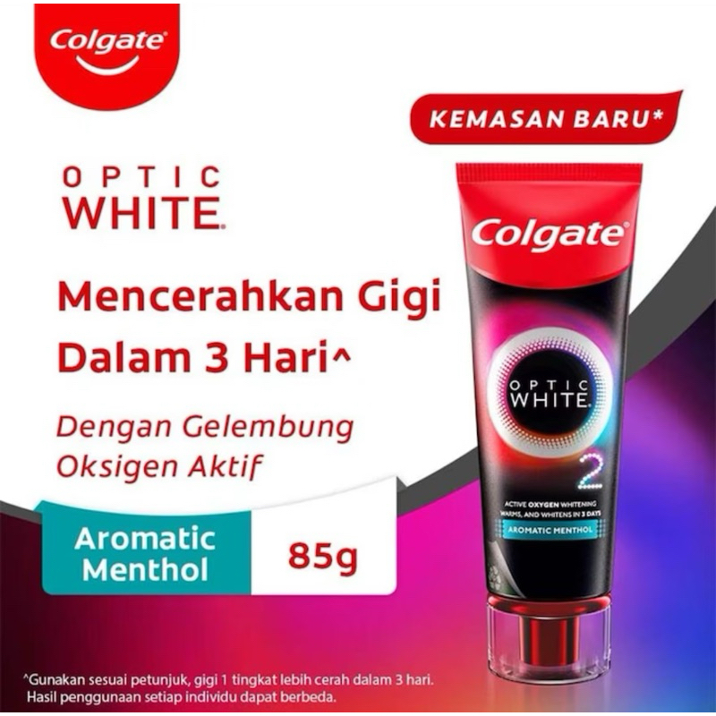 Jual Colgate Pasta Gigi Optic White O2 Aromatic Menthol 85gr | Shopee ...
