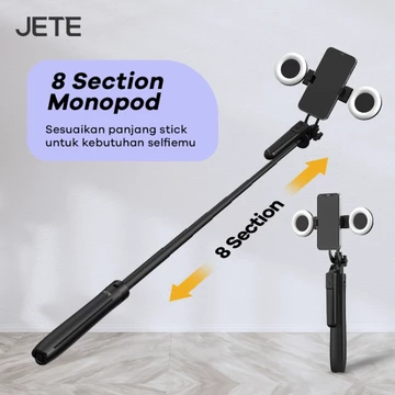 Tripod Handphone Konten Bluetooth JETE H15 1 8m With Lighting And Remote Garansi 2Tahun