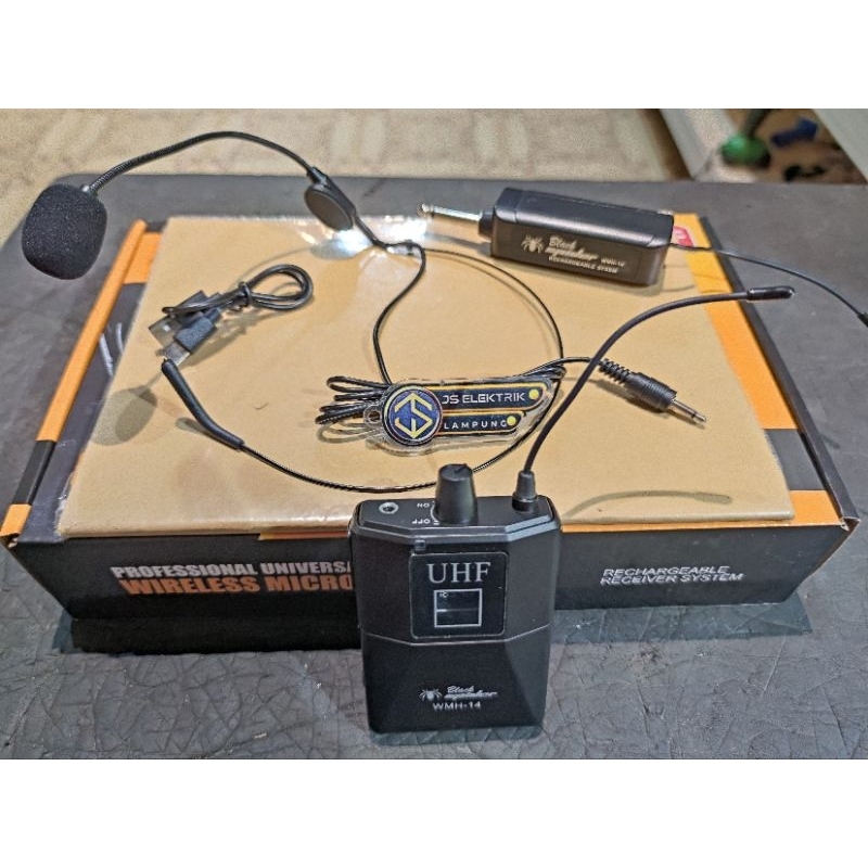 Jual Mic wireless Bando telinga WMH - 14 Black Spider/ mic bando WMH ...
