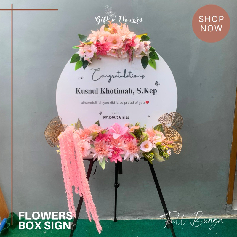 Jual Flowers Box Sign Bulat / Papan Bunga Ucapan Grand Opening ...