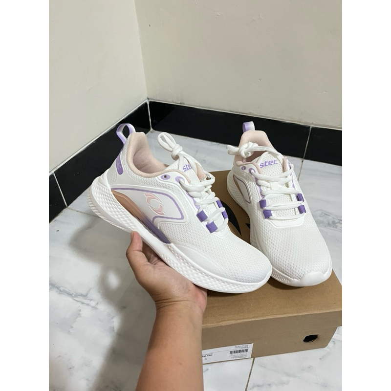 Jual Sepatu Astec women putih list ungu pink ukuran 36 sale 70% (ASC ...