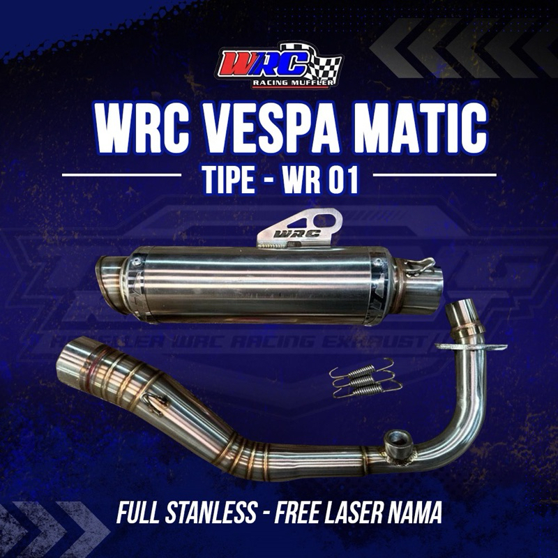 Jual WRC KNALPOT SPECIAL VESPA MATIC TYPE WR 01 FULL SATANLESS FULL ...