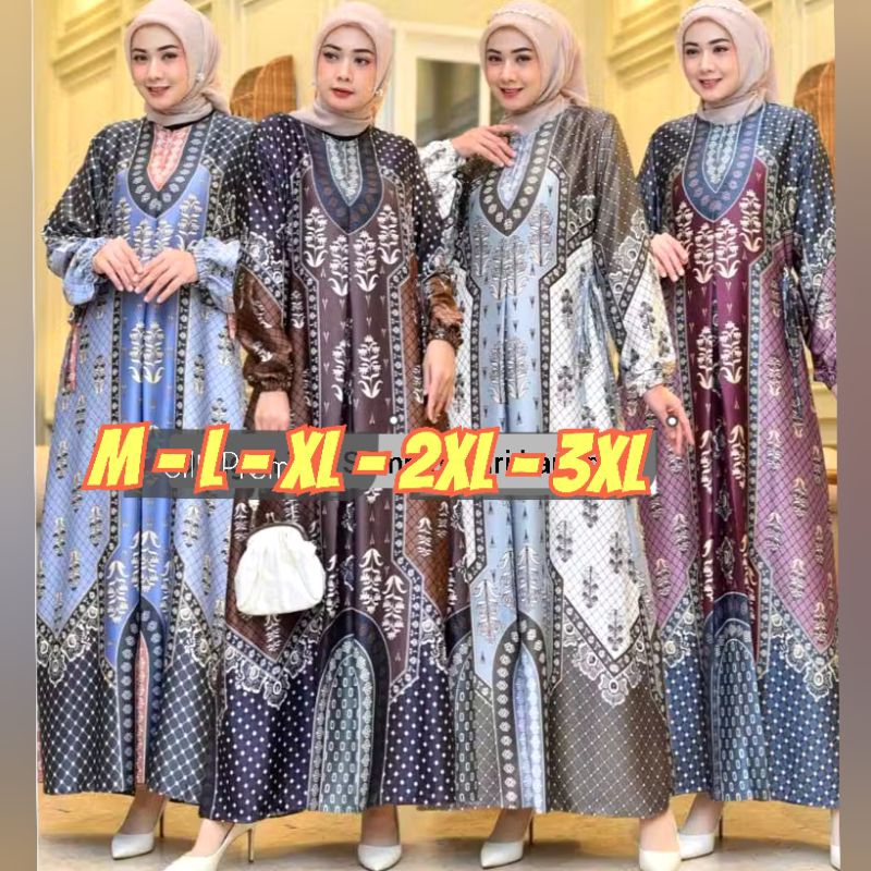 Jual JUMBO LD130 - KECIL GAMIS SILK PREMIUM DRESS RAFLESIA GAMIS ...
