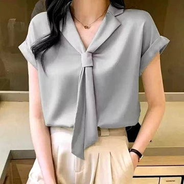 Mister Fashion Bisa Blouse Atasan Wanita Style Korea Model Hyesun Lengan Pendek Jumbo Big Size