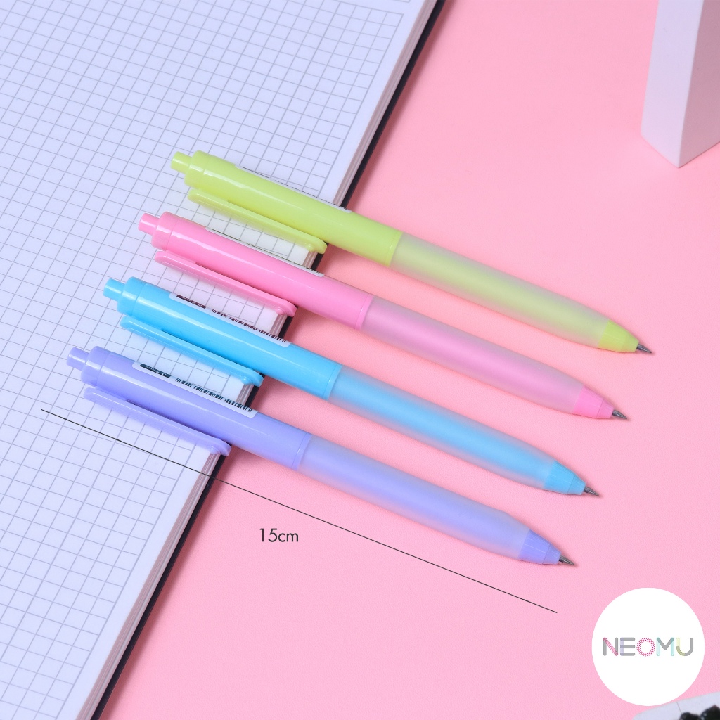 Bantex Gel Pen / Pulpen Pena Tip 0.5 mm Low Noise Pressing Pegangan Nyaman Warna Pastel BG1106 (3)
