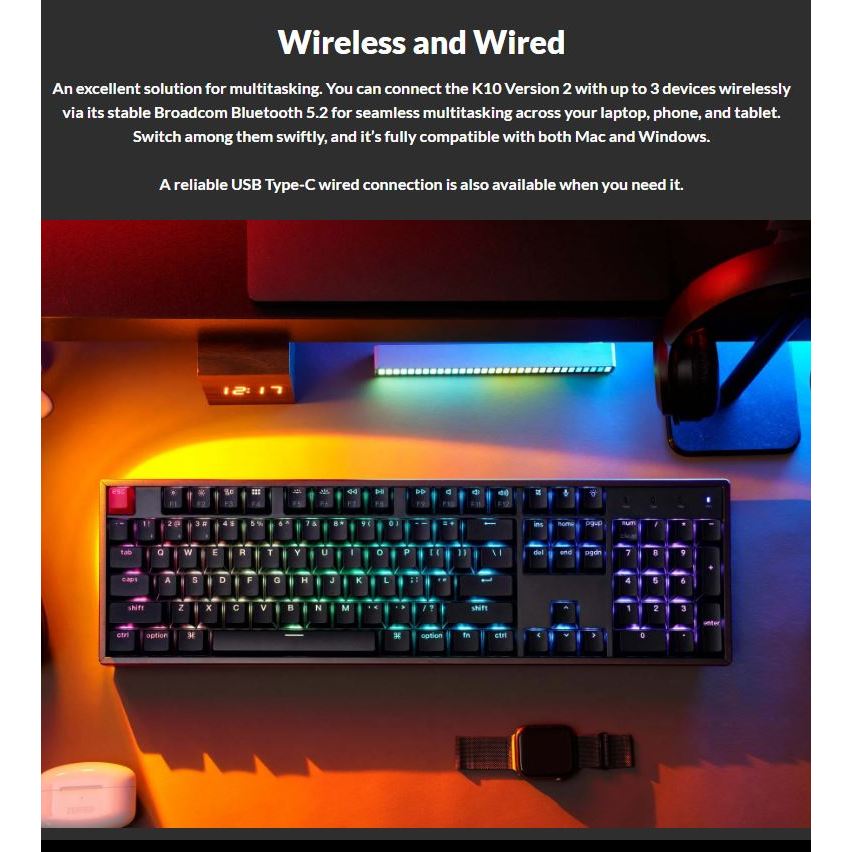 Jual Keychron K10 version 2 QMK Wireless Mechanical Keyboard - RGB ...