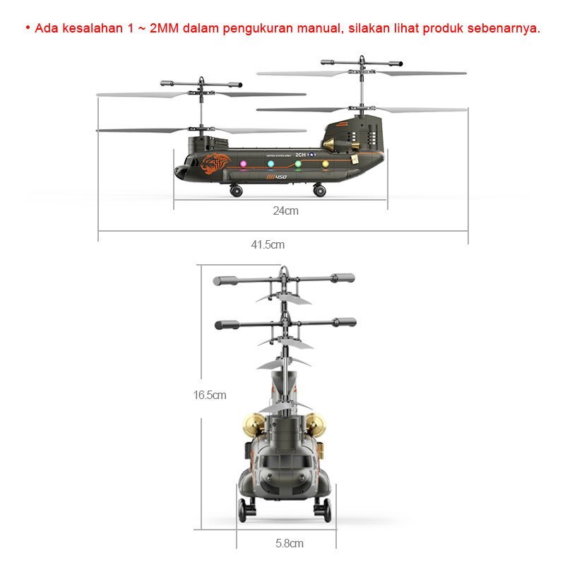 Jual Helikopter Chinook Remote Control dengan Lampu 3.5 Channel Baling ...