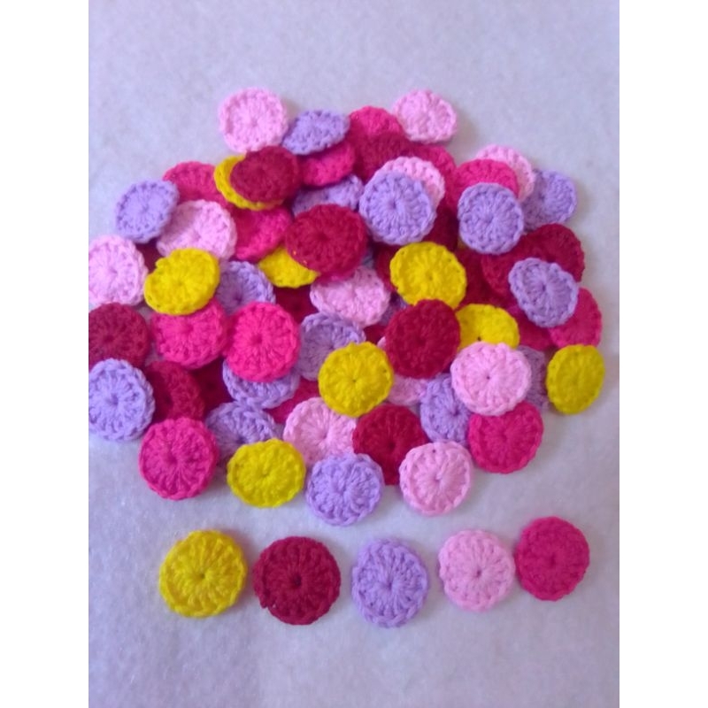 Jual aplikasi tempel rajut bulat bulat 2cm (harga perlusin) | Shopee ...