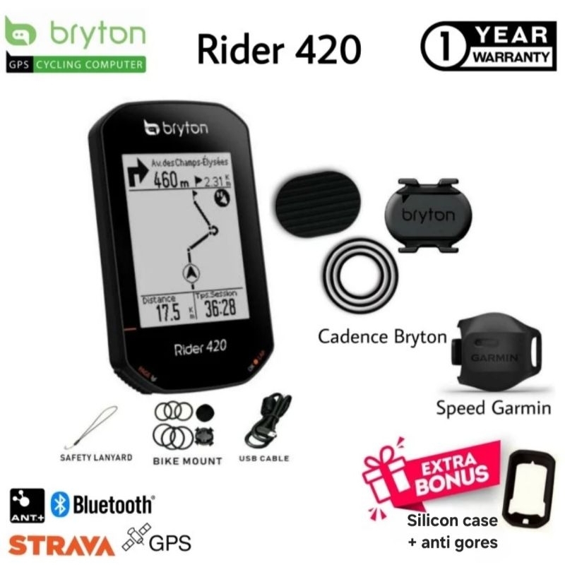 Jual Bryton rider 420 Bundling Sensor Speed plus Cadence Bryton ...