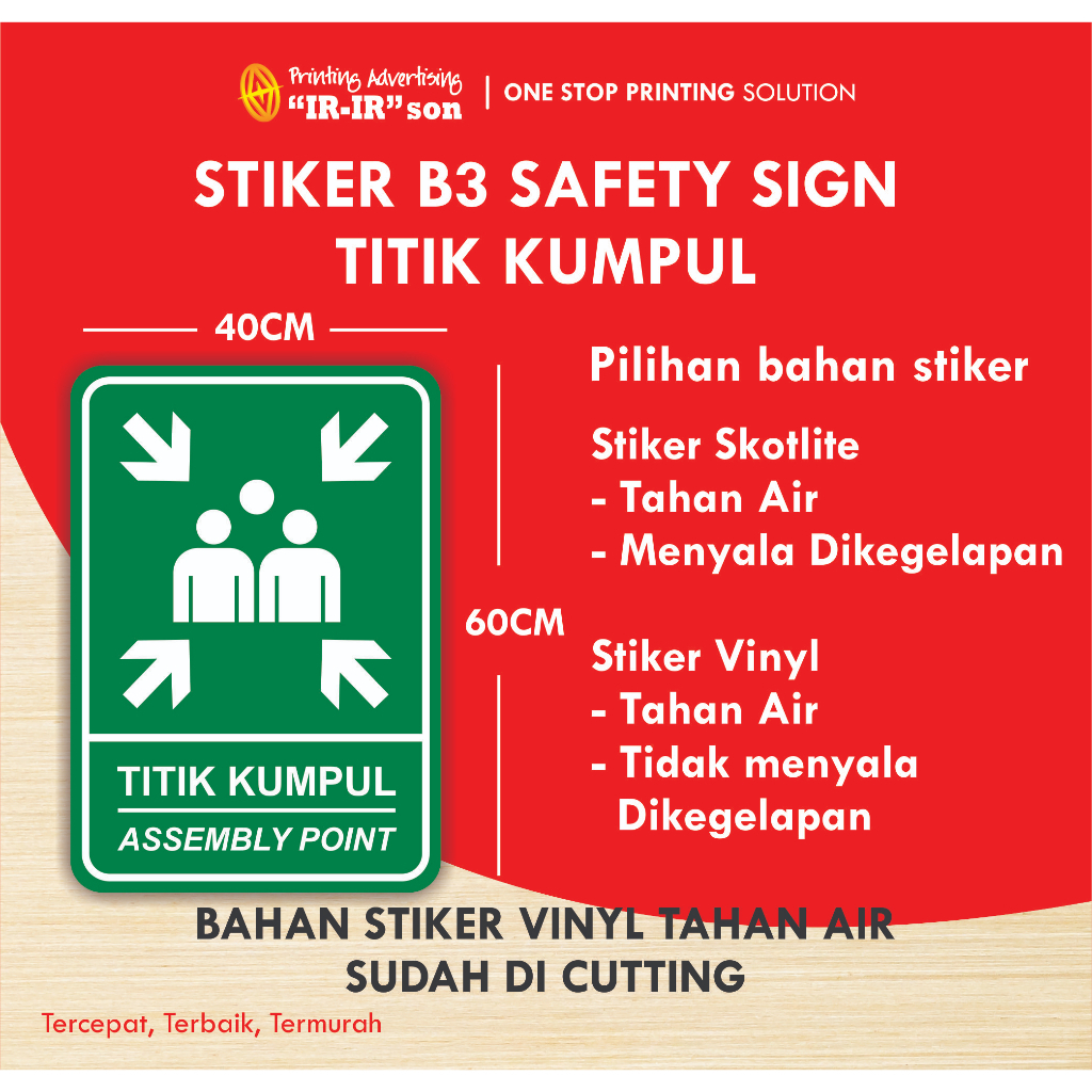 Jual STIKER RAMBU TITIK KUMPUL ASSEMBLY POINT | Shopee Indonesia