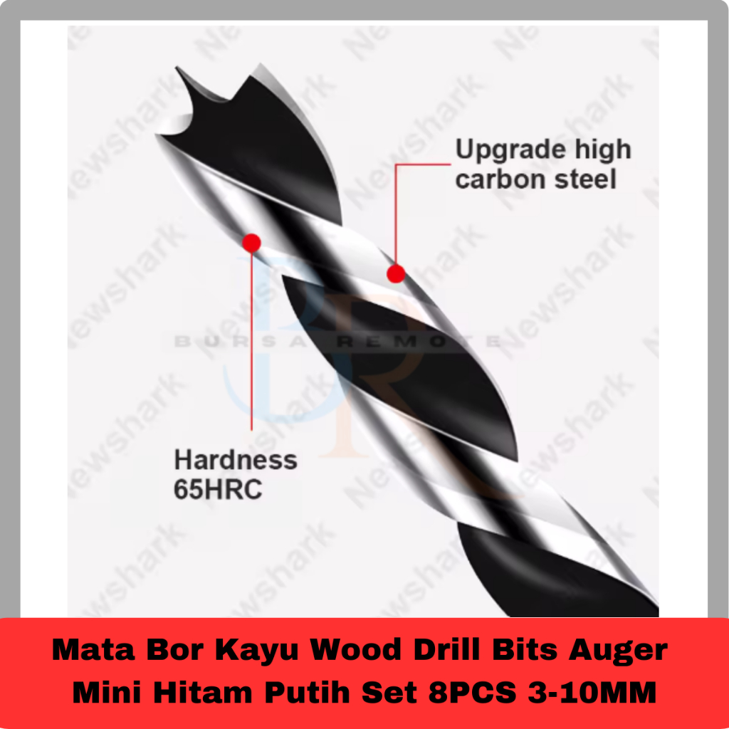 Jual Mata Bor Kayu Wood Drill Bits Auger Mini Hitam Putih Set 8PCS 3 ...