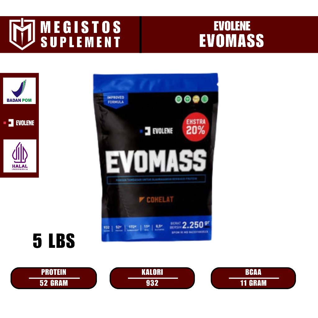 Jual Evomass gainer 5lbs evolene mass gainer Cokelat | Shopee Indonesia