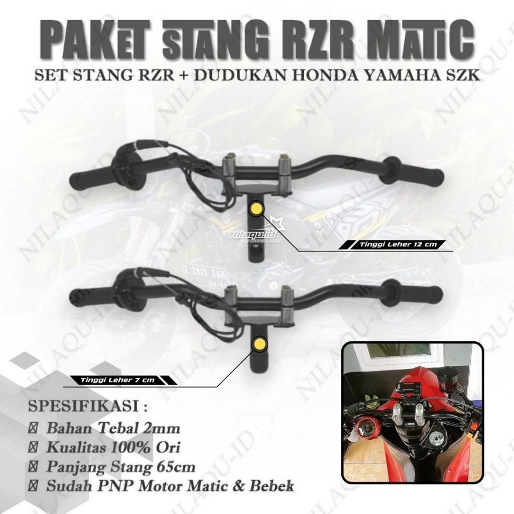 Jual PAKET Stang Rzr Plus Dudukan Stang Universal Matic Bebek Honda ...